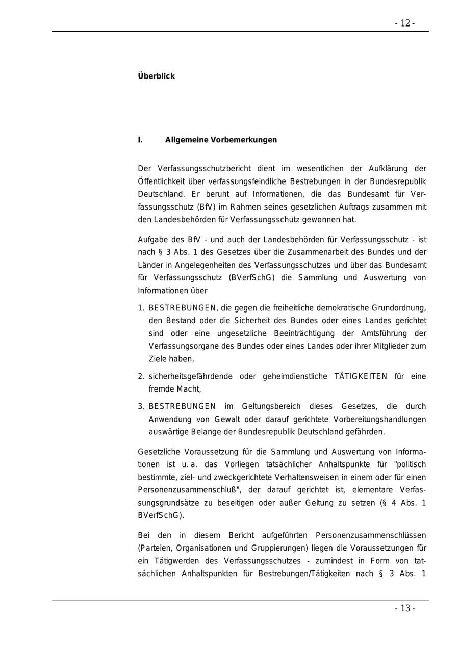 Seite 12 des Verfassungsschutzbericht 1995 Bund