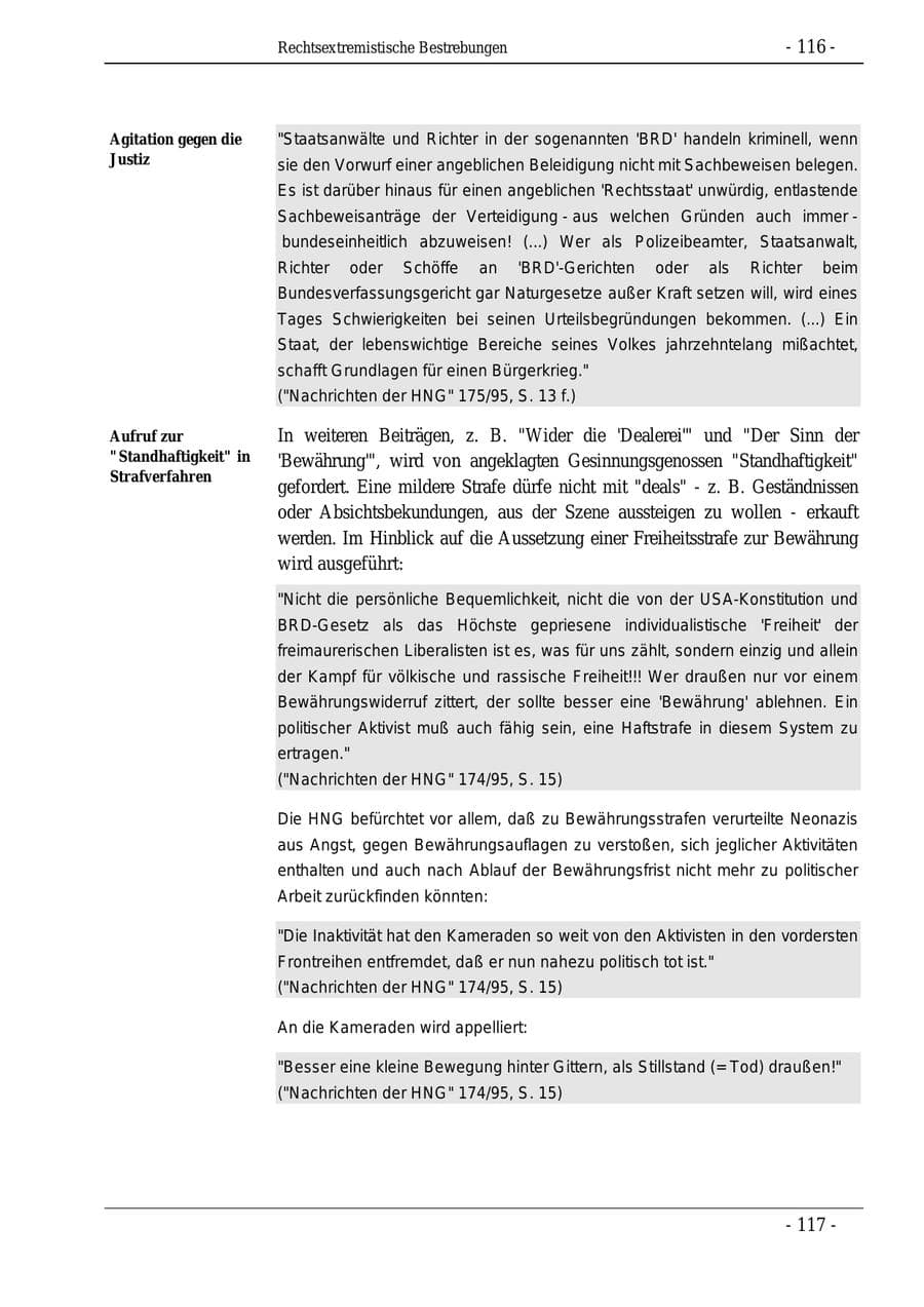 Seite 116 des Verfassungsschutzbericht 1995 Bund