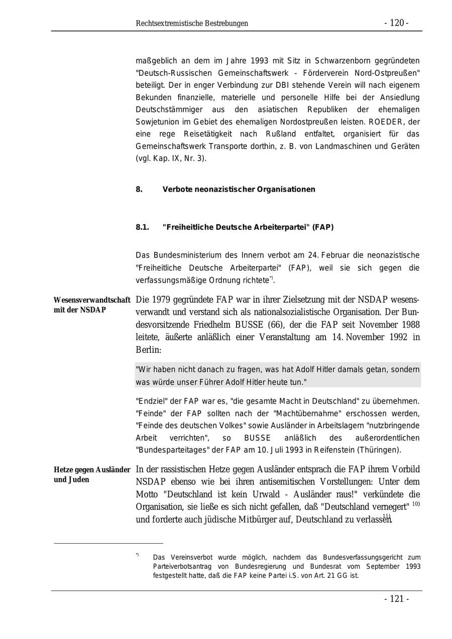 Seite 120 des Verfassungsschutzbericht 1995 Bund
