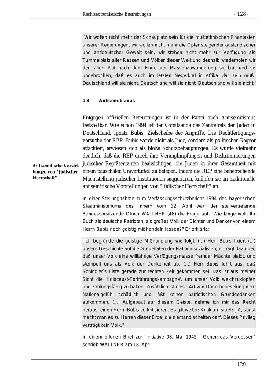 Seite 128 des Verfassungsschutzbericht 1995 Bund