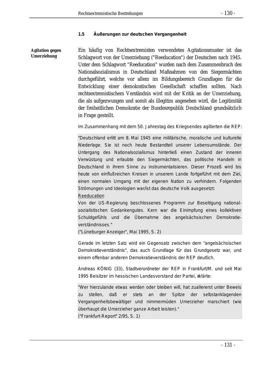 Seite 130 des Verfassungsschutzbericht 1995 Bund