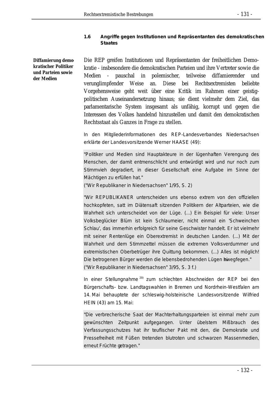 Seite 131 des Verfassungsschutzbericht 1995 Bund