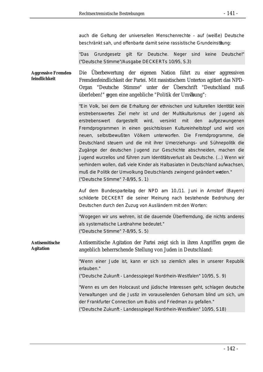 Seite 141 des Verfassungsschutzbericht 1995 Bund