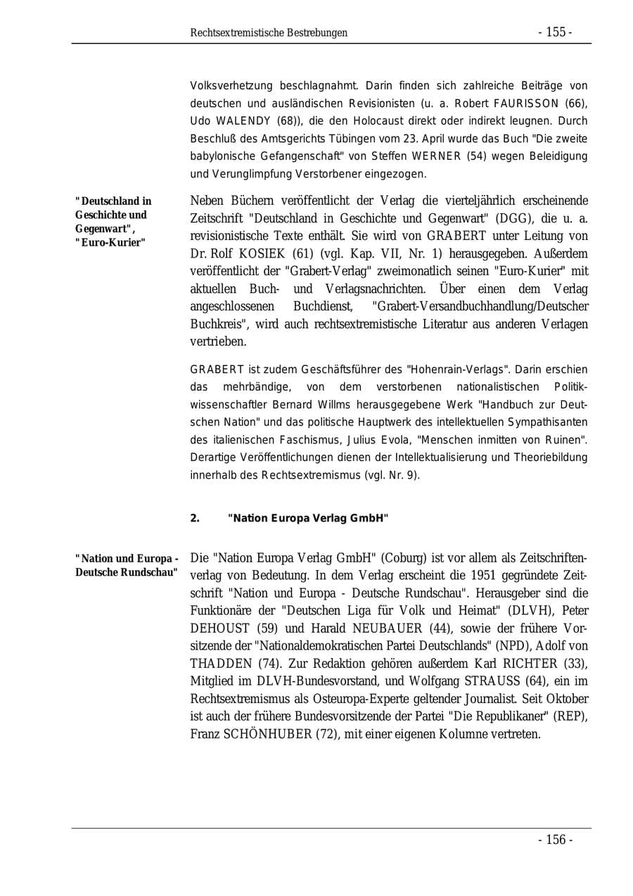 Seite 155 des Verfassungsschutzbericht 1995 Bund