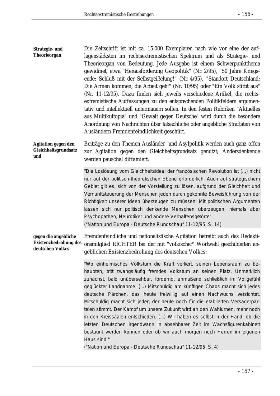 Seite 156 des Verfassungsschutzbericht 1995 Bund