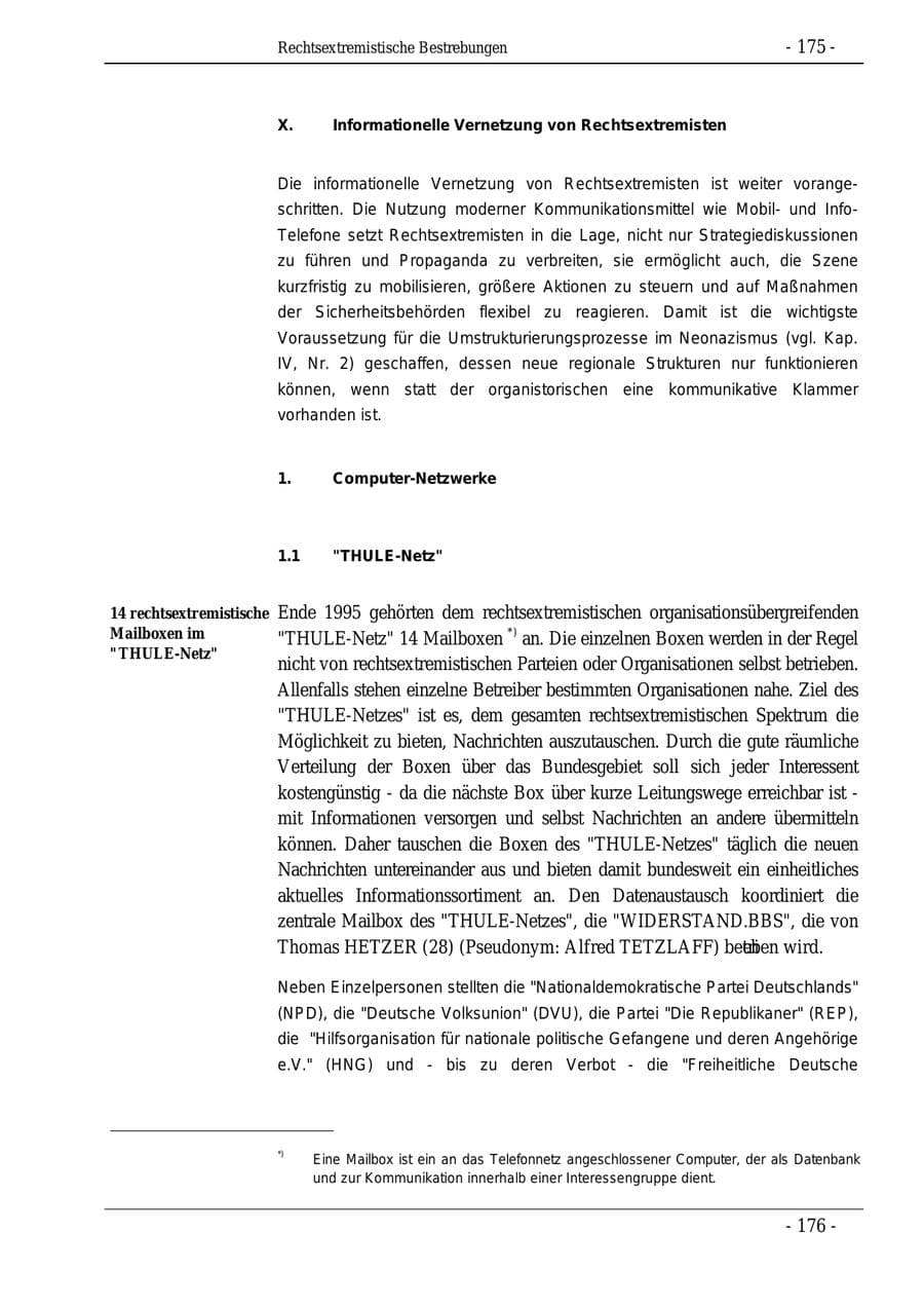 Seite 175 des Verfassungsschutzbericht 1995 Bund