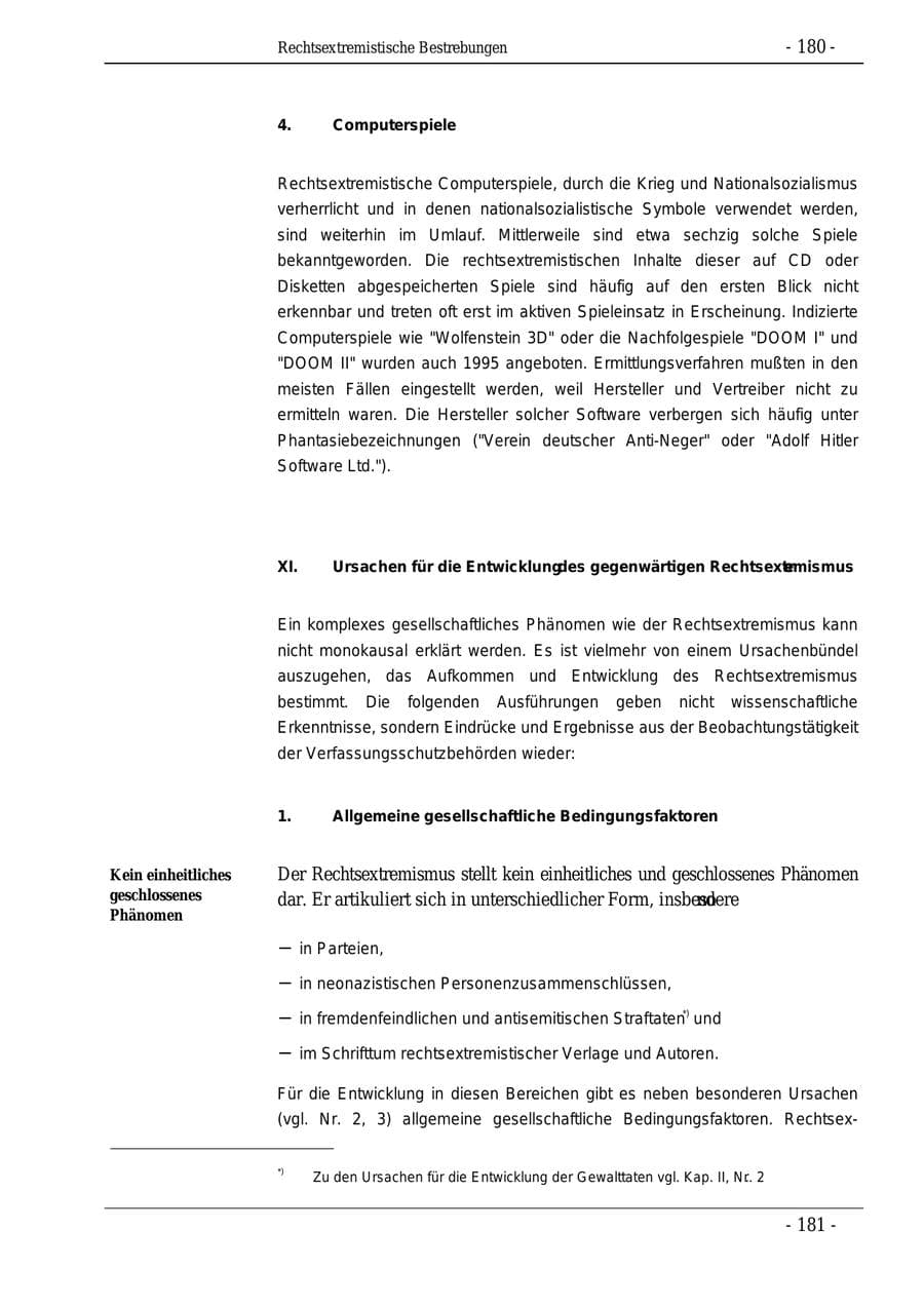 Seite 180 des Verfassungsschutzbericht 1995 Bund
