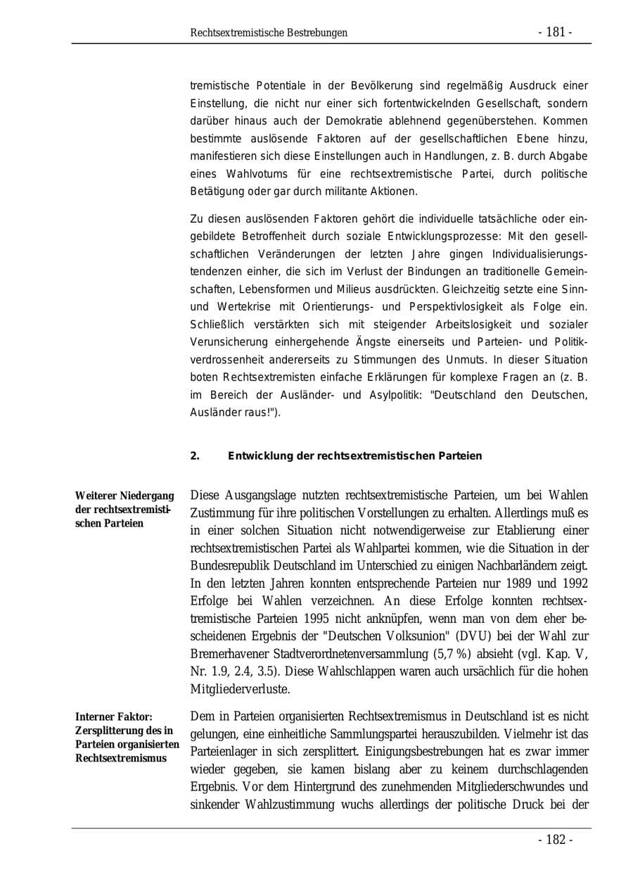 Seite 181 des Verfassungsschutzbericht 1995 Bund