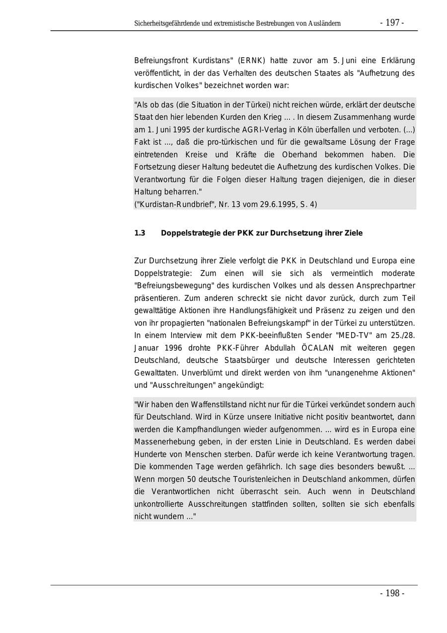Seite 197 des Verfassungsschutzbericht 1995 Bund