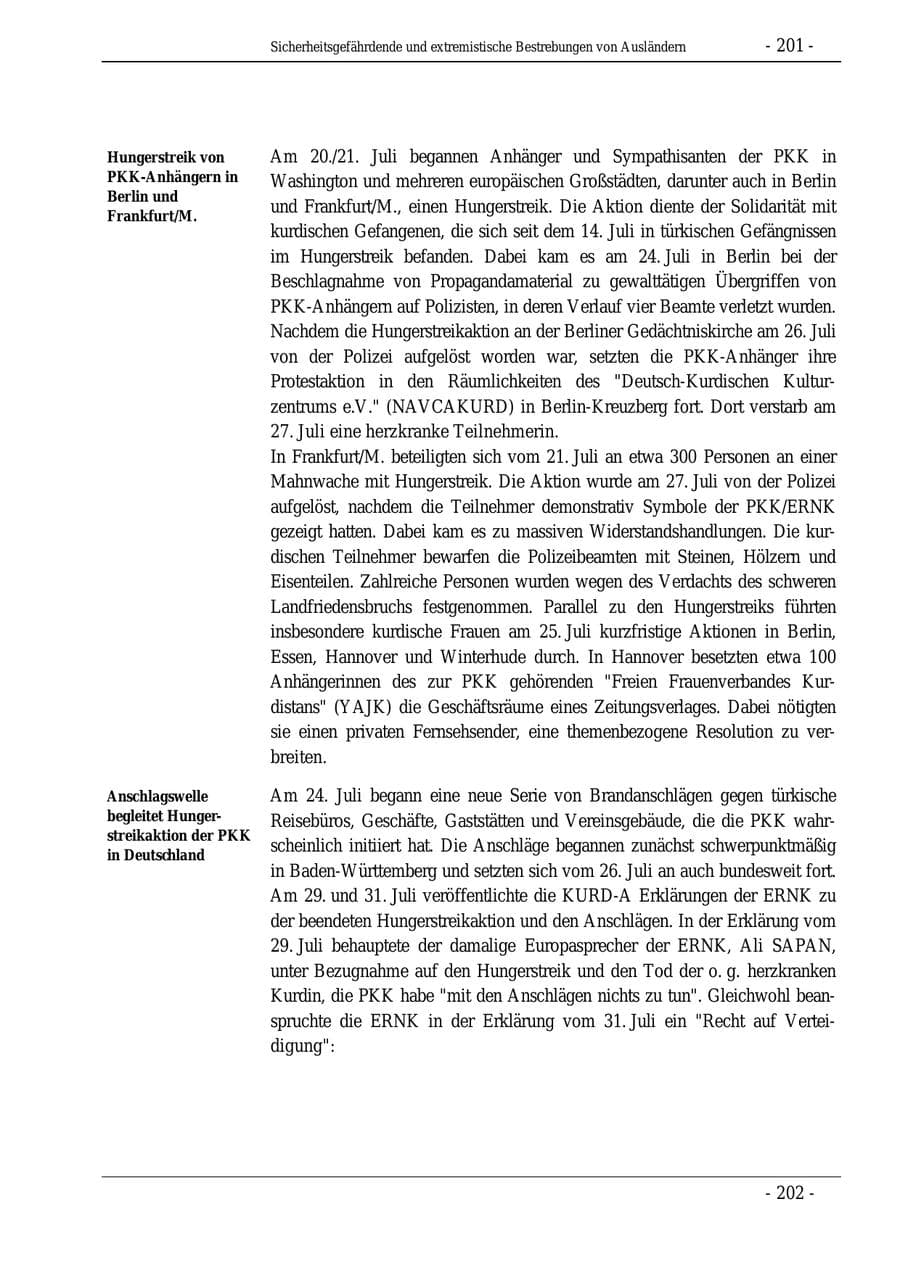 Seite 201 des Verfassungsschutzbericht 1995 Bund