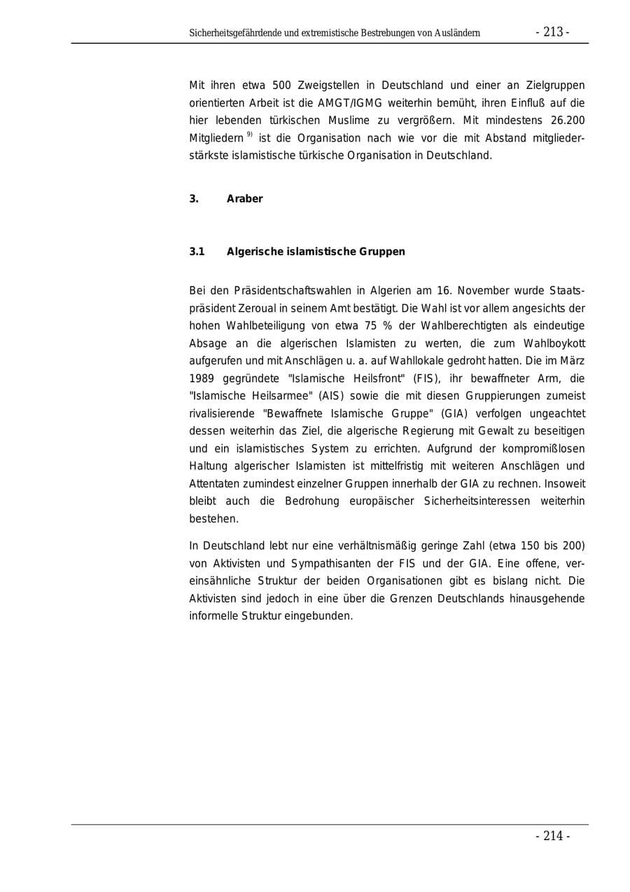Seite 213 des Verfassungsschutzbericht 1995 Bund