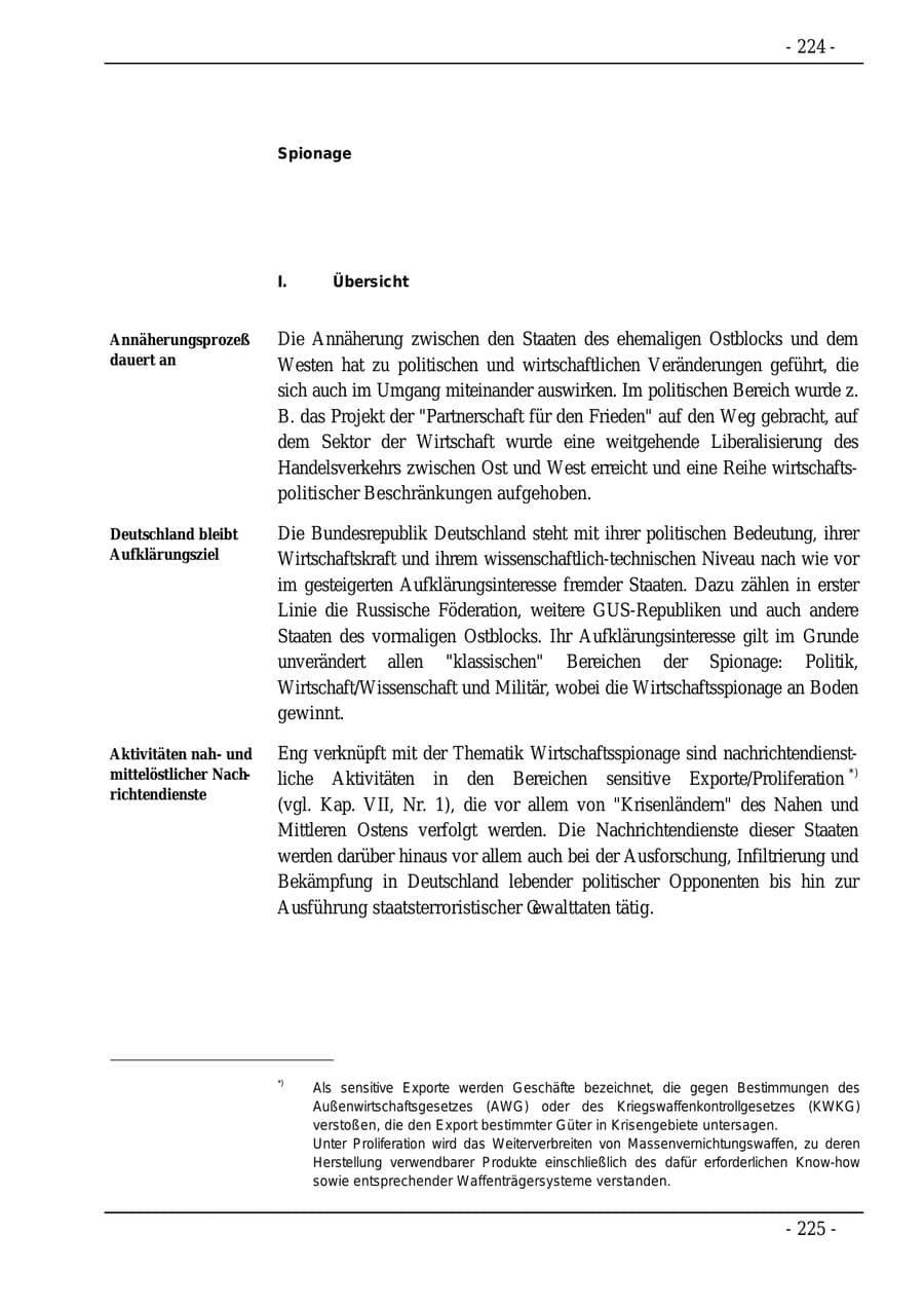 Seite 224 des Verfassungsschutzbericht 1995 Bund