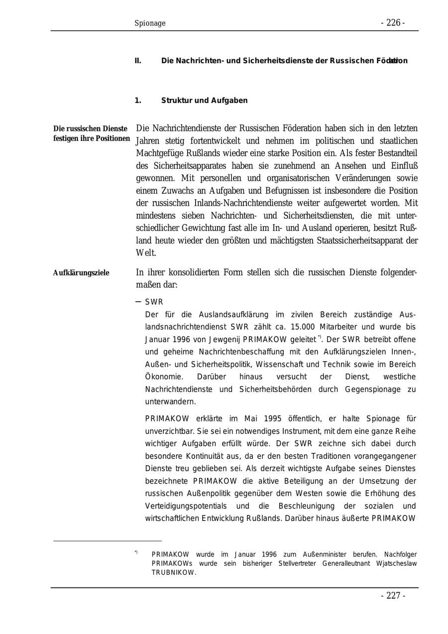 Seite 226 des Verfassungsschutzbericht 1995 Bund
