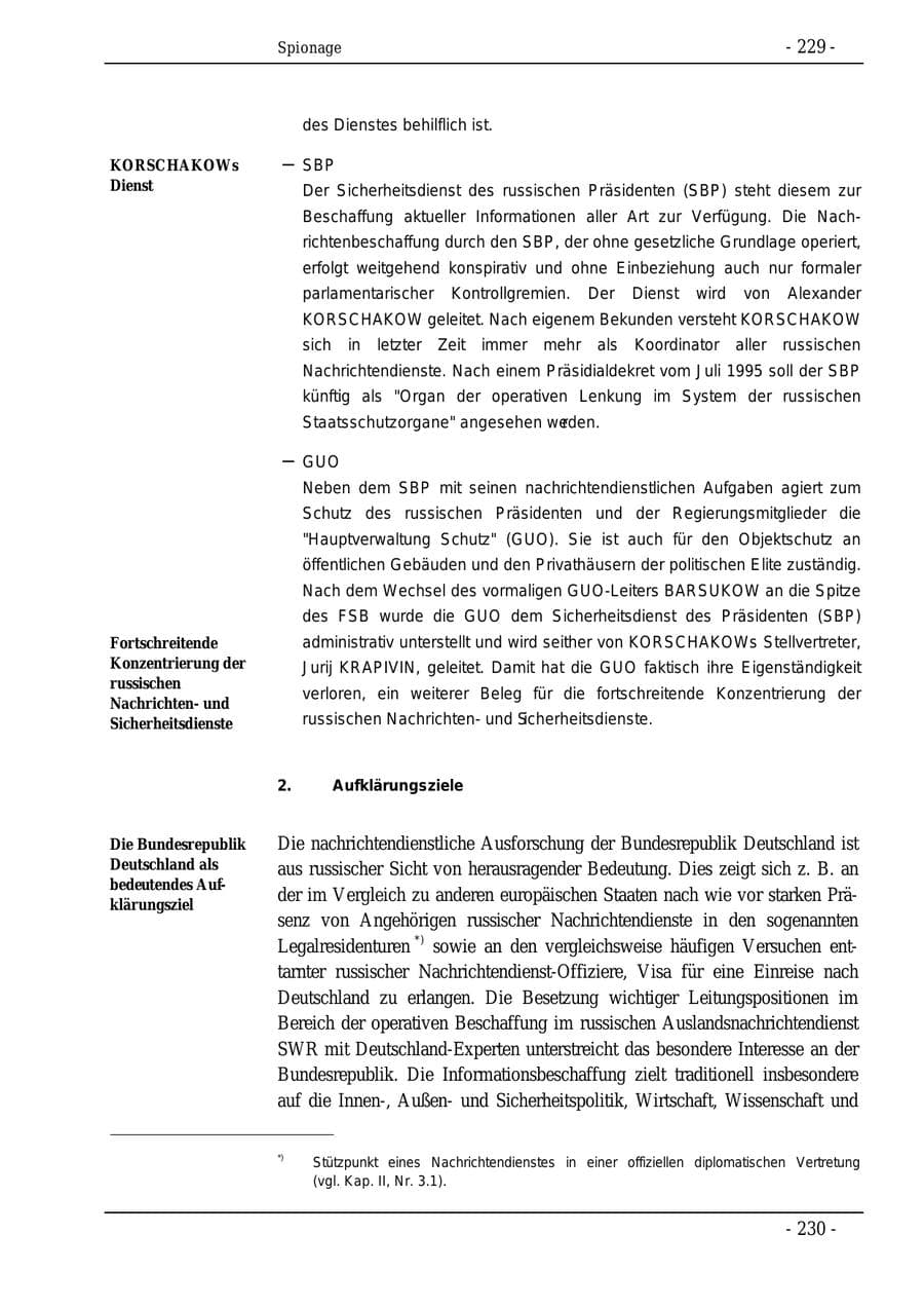 Seite 229 des Verfassungsschutzbericht 1995 Bund
