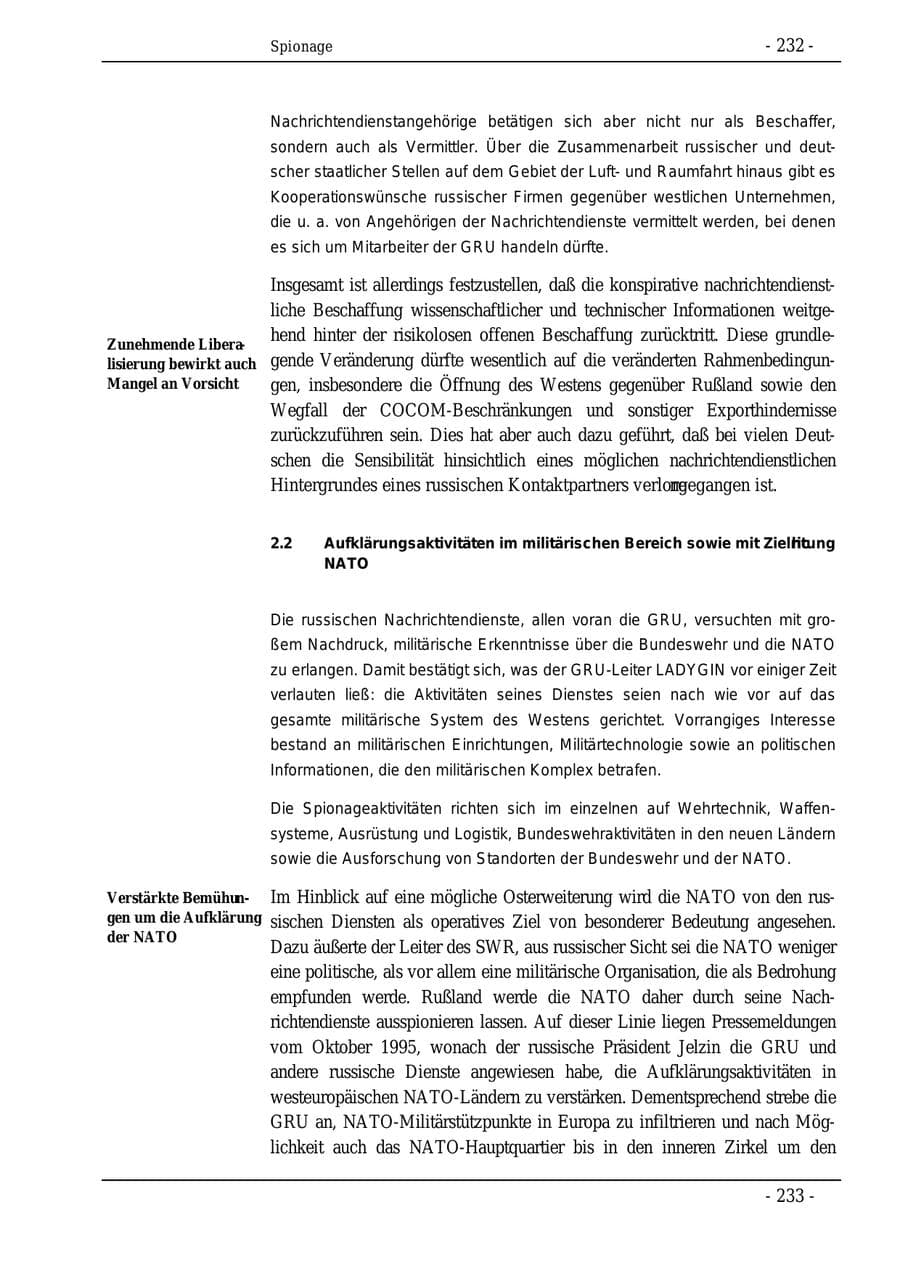 Seite 232 des Verfassungsschutzbericht 1995 Bund