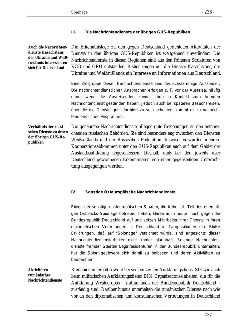 Seite 236 des Verfassungsschutzbericht 1995 Bund