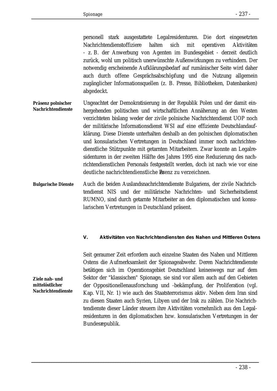 Seite 237 des Verfassungsschutzbericht 1995 Bund