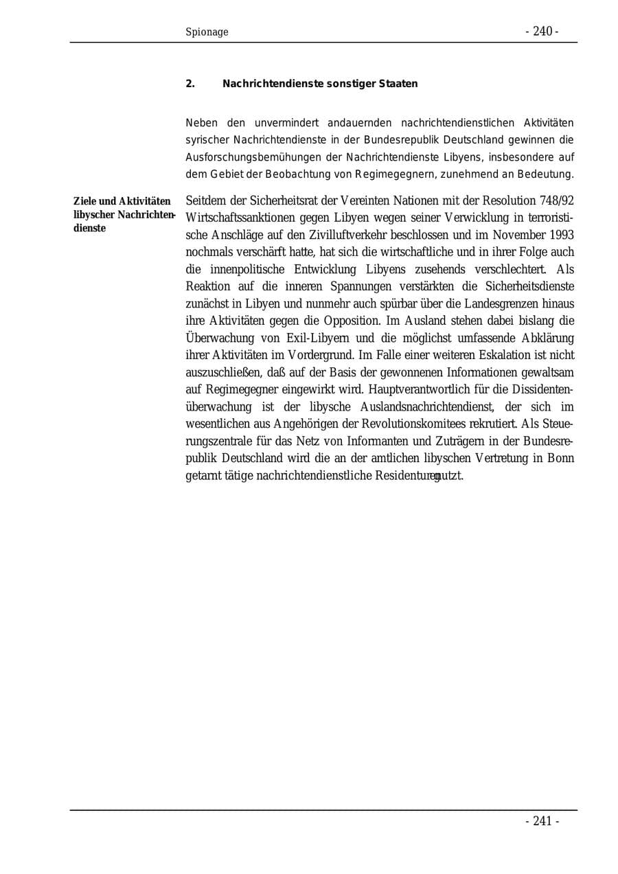 Seite 240 des Verfassungsschutzbericht 1995 Bund