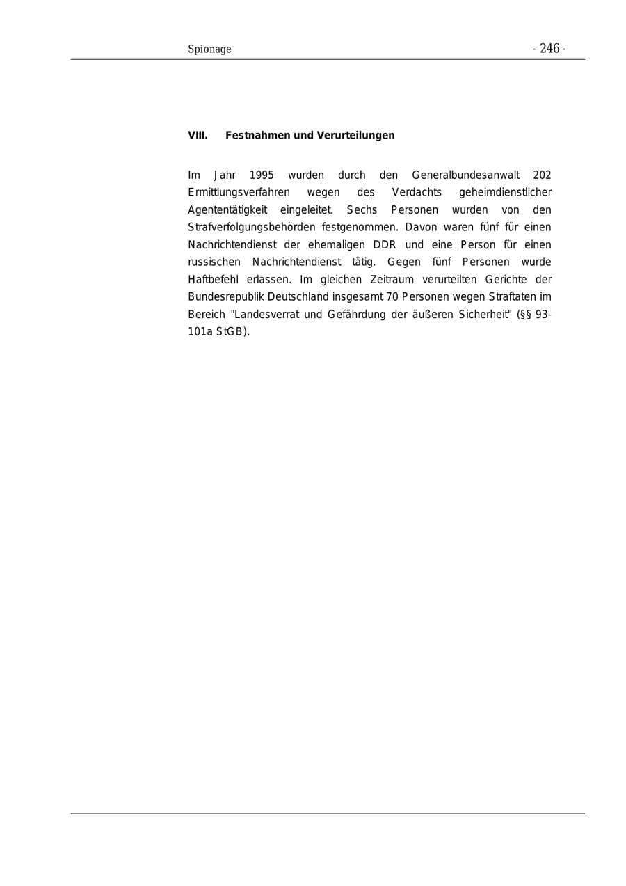 Seite 246 des Verfassungsschutzbericht 1995 Bund