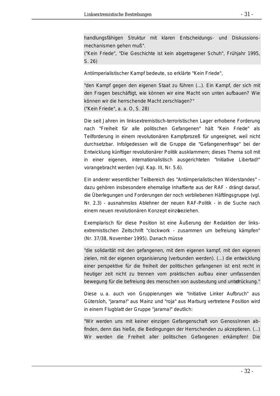 Seite 31 des Verfassungsschutzbericht 1995 Bund