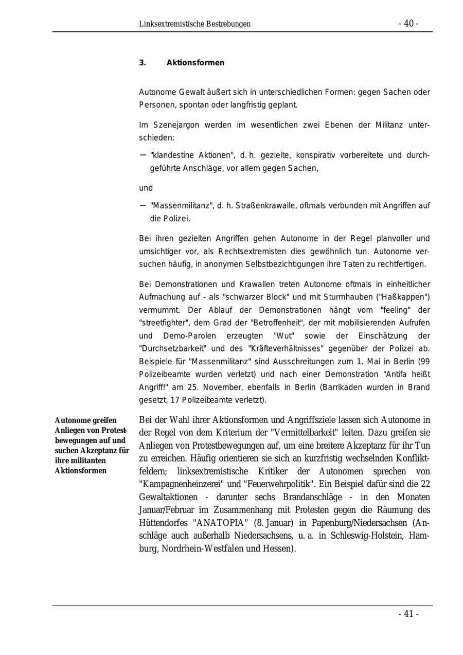 Seite 40 des Verfassungsschutzbericht 1995 Bund