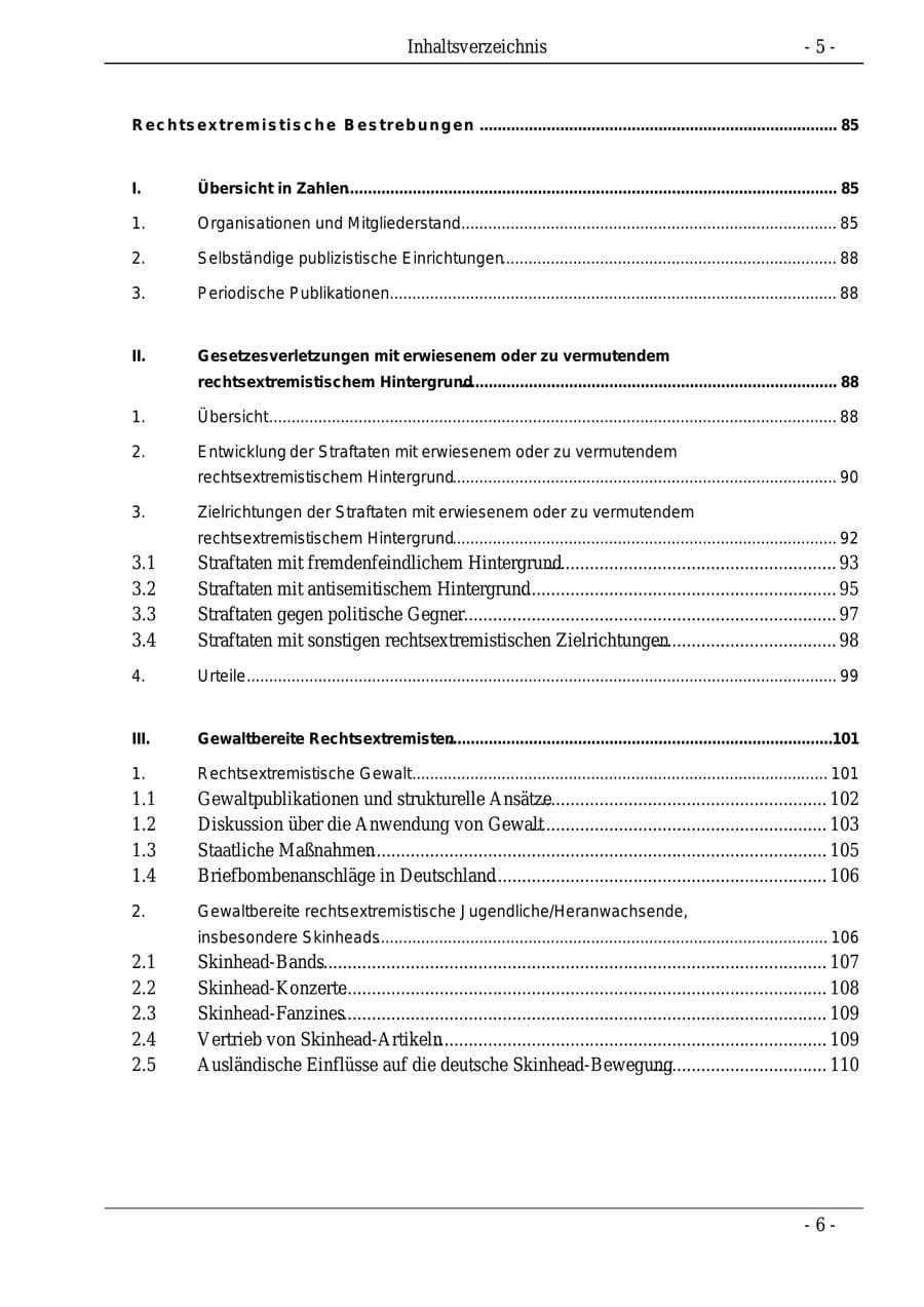 Seite 5 des Verfassungsschutzbericht 1995 Bund