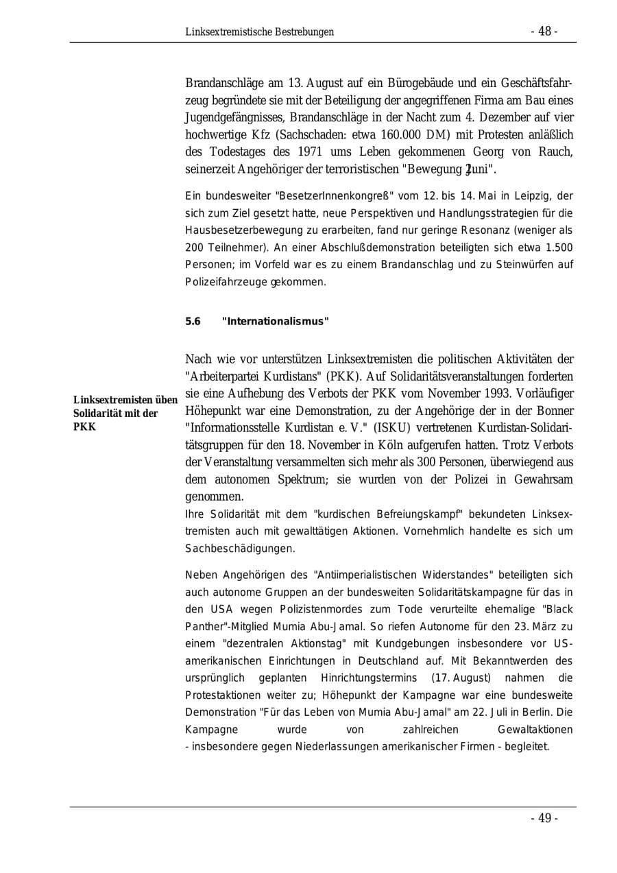 Seite 48 des Verfassungsschutzbericht 1995 Bund