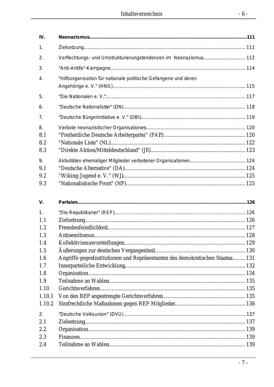Seite 6 des Verfassungsschutzbericht 1995 Bund