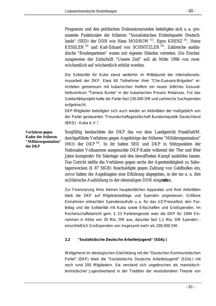 Seite 60 des Verfassungsschutzbericht 1995 Bund