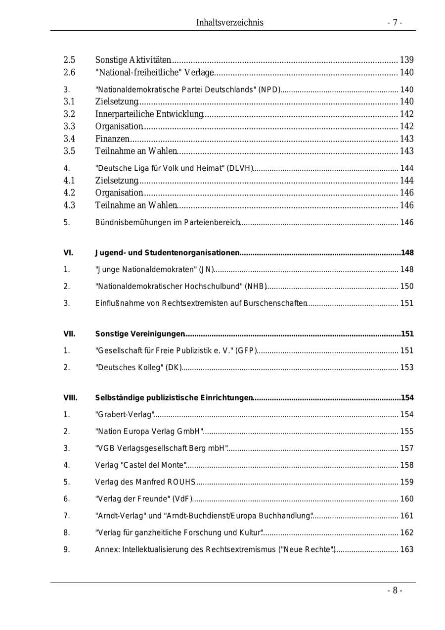 Seite 7 des Verfassungsschutzbericht 1995 Bund