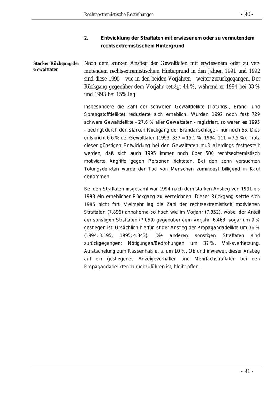 Seite 90 des Verfassungsschutzbericht 1995 Bund