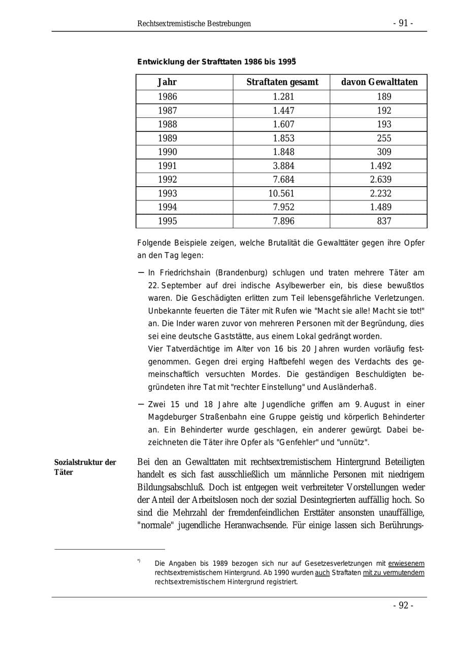 Seite 91 des Verfassungsschutzbericht 1995 Bund