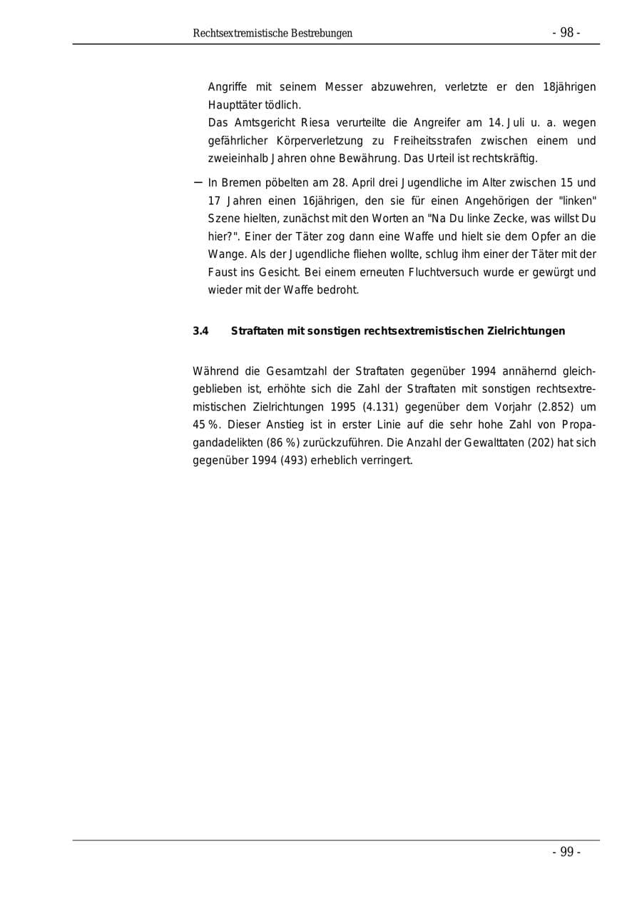 Seite 98 des Verfassungsschutzbericht 1995 Bund