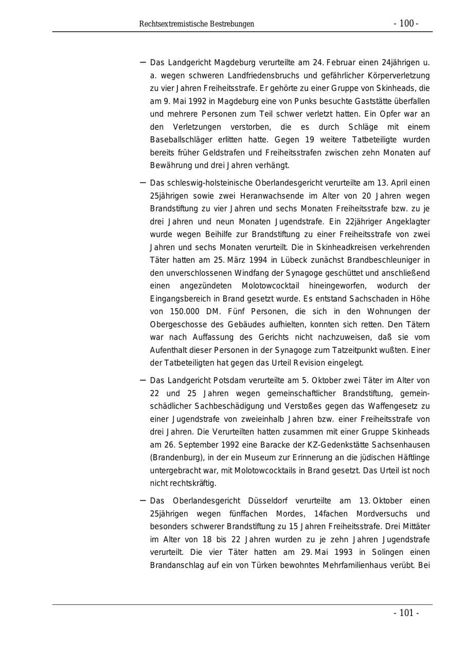 Seite 100 des Verfassungsschutzbericht 1995 Bund