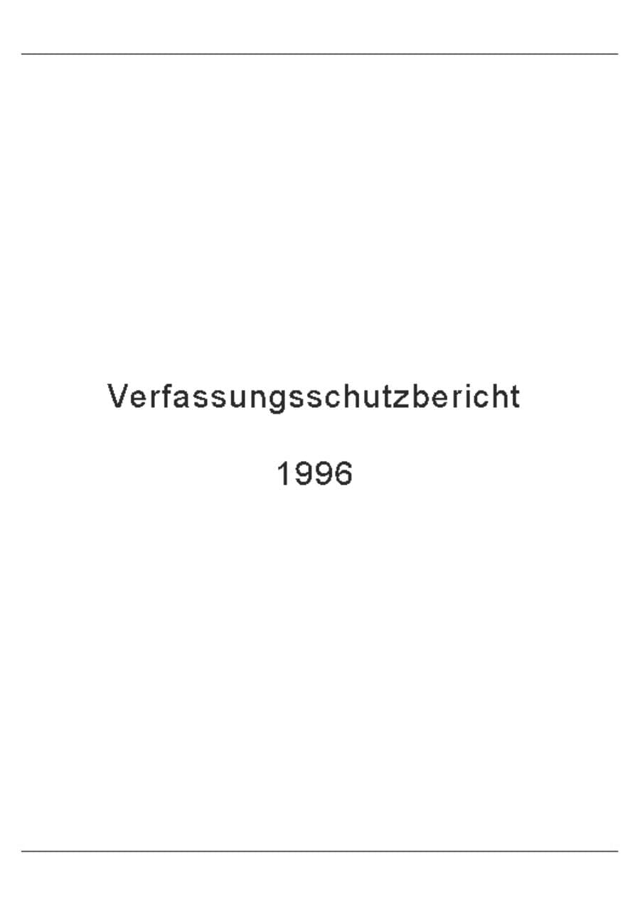 Seite 1 des Verfassungsschutzbericht 1996 Bund