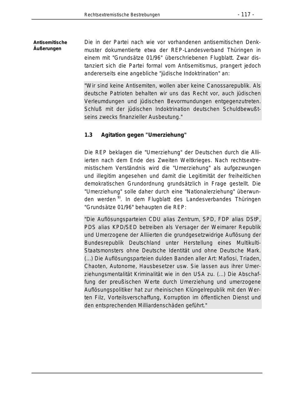 Seite 117 des Verfassungsschutzbericht 1996 Bund