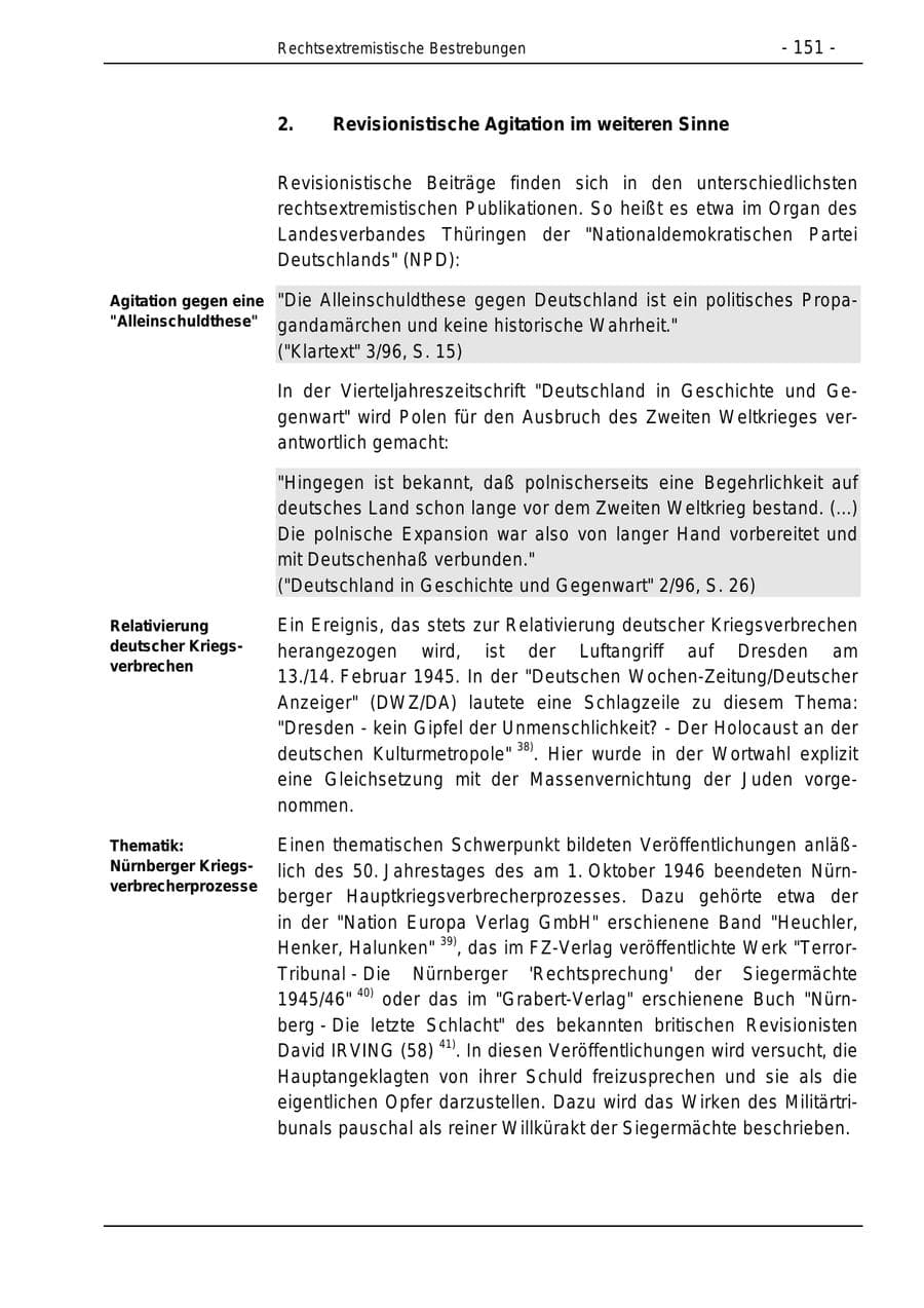 Seite 151 des Verfassungsschutzbericht 1996 Bund