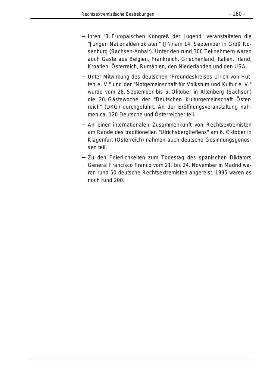 Seite 160 des Verfassungsschutzbericht 1996 Bund