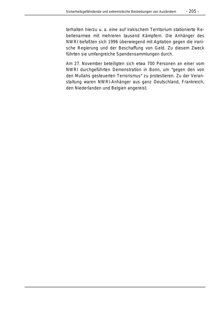 Seite 205 des Verfassungsschutzbericht 1996 Bund