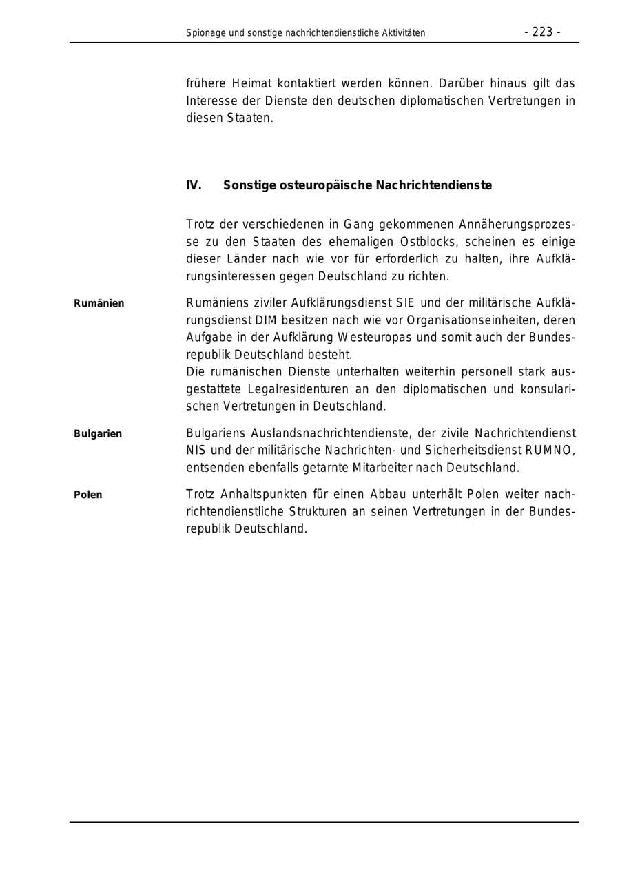 Seite 223 des Verfassungsschutzbericht 1996 Bund