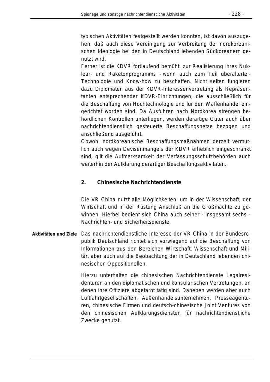 Seite 228 des Verfassungsschutzbericht 1996 Bund