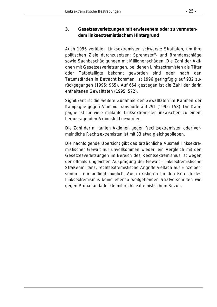 Seite 25 des Verfassungsschutzbericht 1996 Bund