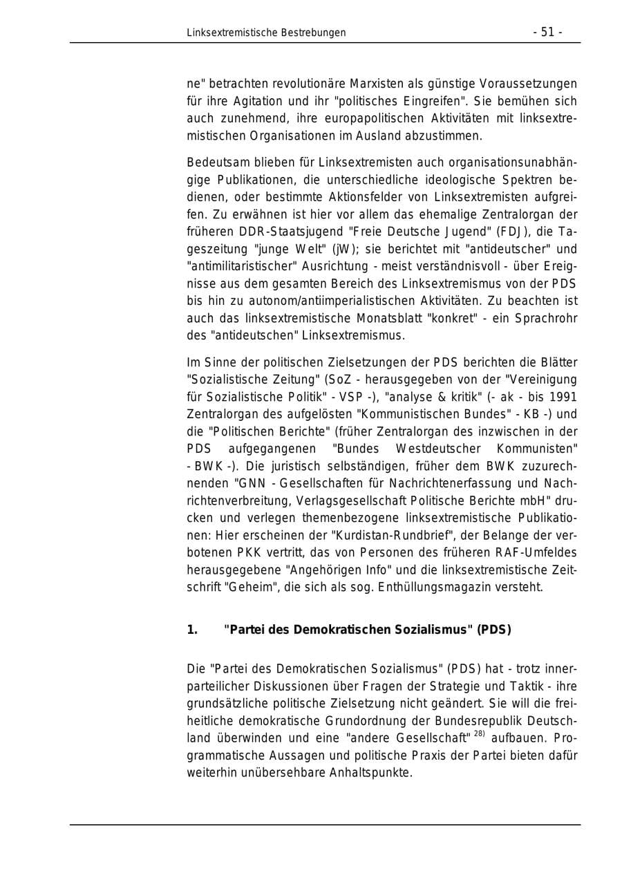 Seite 51 des Verfassungsschutzbericht 1996 Bund