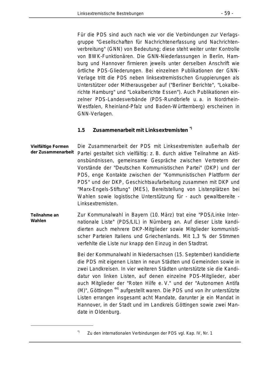 Seite 59 des Verfassungsschutzbericht 1996 Bund