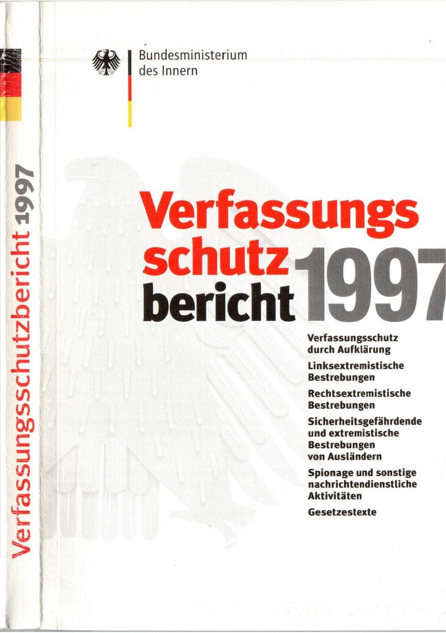 Seite 1 des Verfassungsschutzbericht 1997 Bund