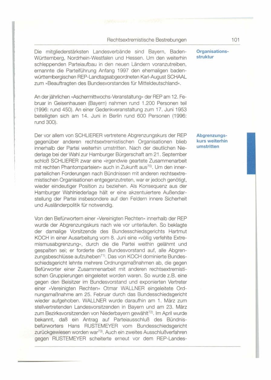 Seite 102 des Verfassungsschutzbericht 1997 Bund