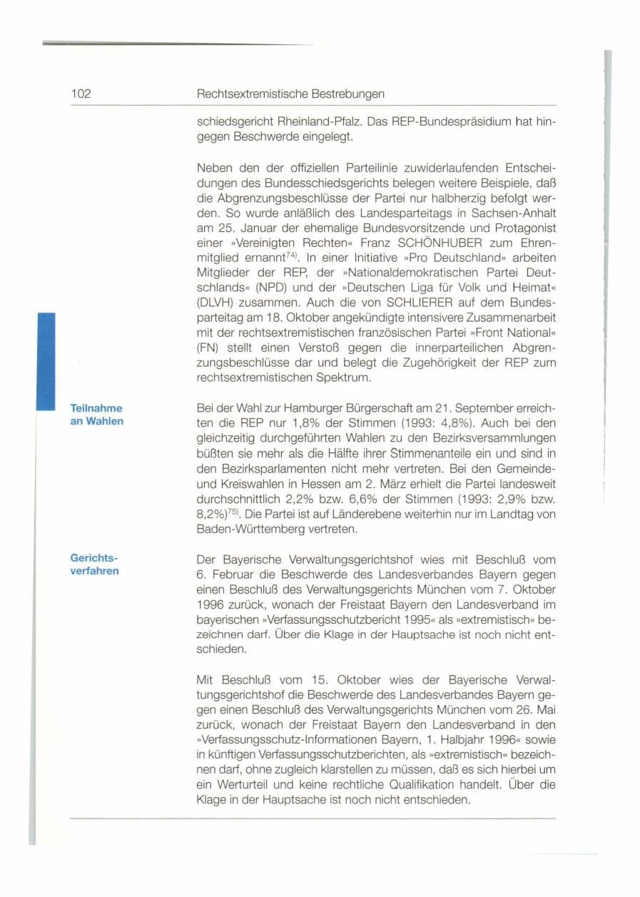 Seite 103 des Verfassungsschutzbericht 1997 Bund