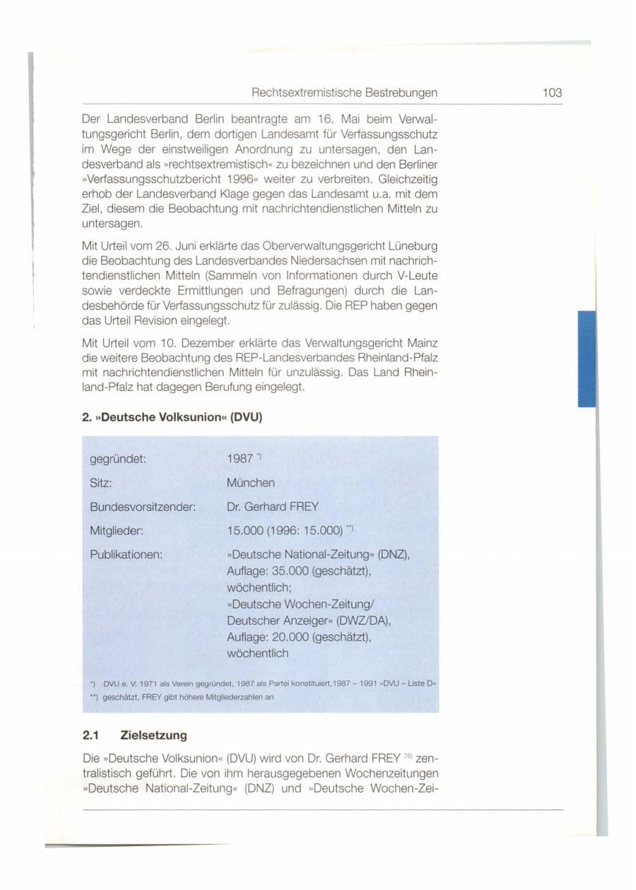 Seite 104 des Verfassungsschutzbericht 1997 Bund