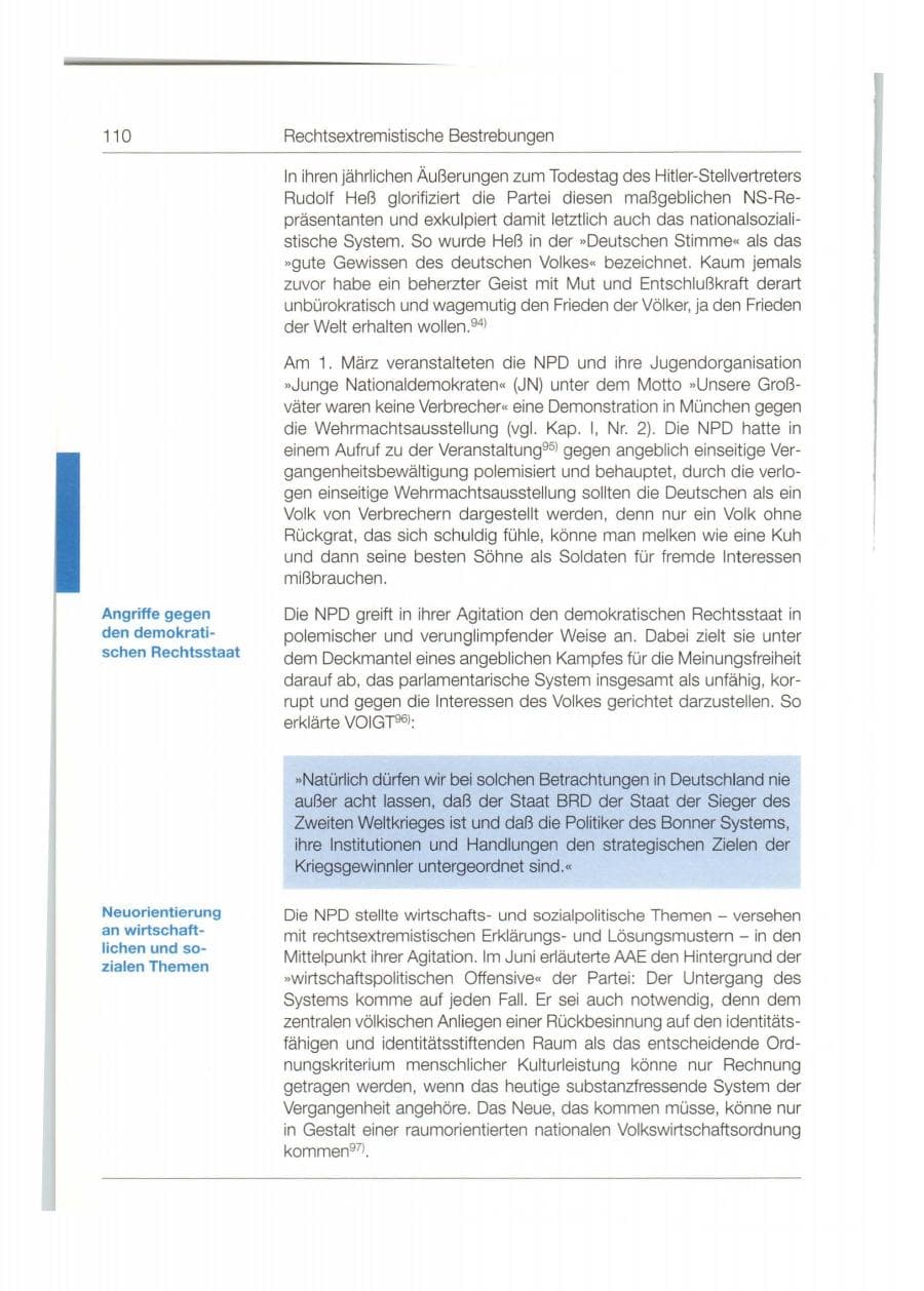 Seite 111 des Verfassungsschutzbericht 1997 Bund