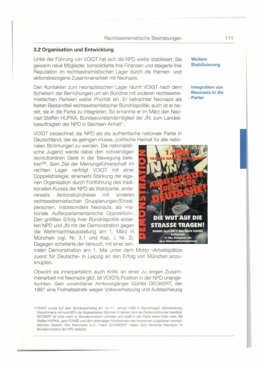 Seite 112 des Verfassungsschutzbericht 1997 Bund
